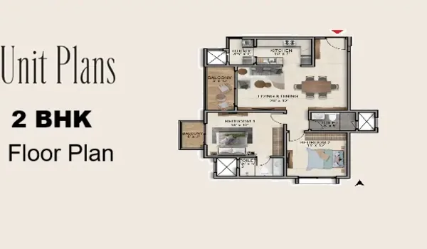 Featured Image of Prestige Kodagurki 2 BHK Floor Plan